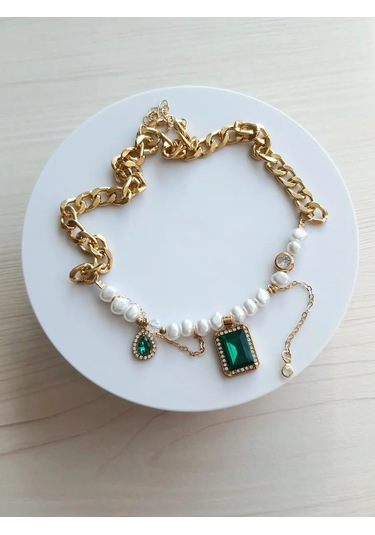 Proshik Yapay İnci Zincirli Kolye Odevr 376670545