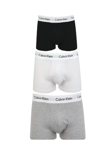 Calvin Klein Erkek 3 Lü Trunk Boxer Seti - Cotton Stretch Siyah - Beyaz - Gri