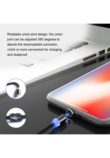 Wondernest Veri Usb 3'lü Şarj Manyetik Kablosu Hızlı 2m Arada M Lichen