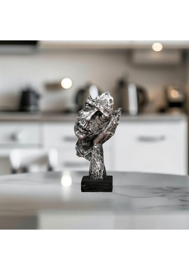 Lijinxu Yüz Soyut Heykel Raf Giriş Yatak Odası Için Gümüş