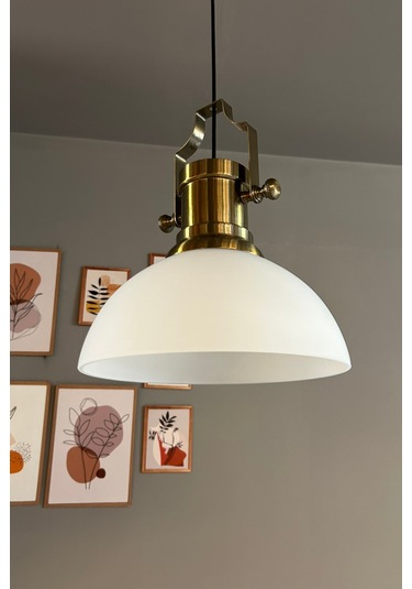 Perry Cam Tekli Avize Silindir Eskitme Beyaz Başlık Retro Sarkıt Lamba Restoran Salon Aydınlatma Beyaz