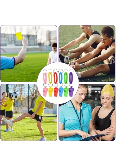 Willowhaven 20 Adet Karışık Renk Eva Spor Düdük Kol Bantlı Dayanıklı Koç Okul Futbol Acil Durum