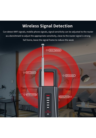 Kamera Dedektörü, Dinleme Cihazı Dedektörü, 5 Seviye Siyah