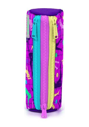 Coral High Kids Pembe Mor Voleybol Desenli Üç Bölmeli Kalem Çantası 22061