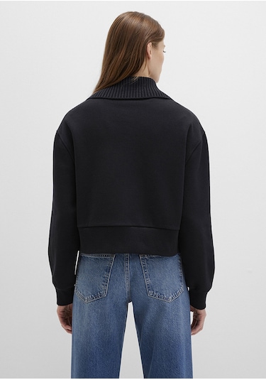 Mavi Kadın Yarım Fermuarlı Sweatshırt Siyah 1s10434-900 Siyah