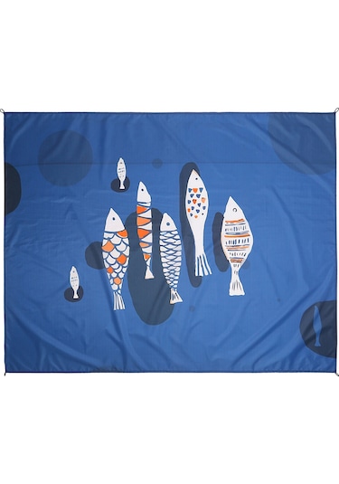 Neevoyu Deniz Kumaşı Balık Desenli 210t Polyester+tpu 1.4x2m L Boy Hafif Taşınabilir Çanta Dahil Çok Renkli