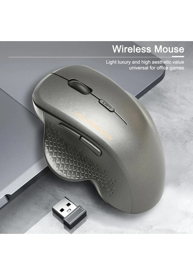 Besthome1 2 4g Ergonomik Grey Fare Oyun Ofis Uyumlu Pil Optik Sensör Rahat Tutuş Windows 10 Kullanımı İçin -