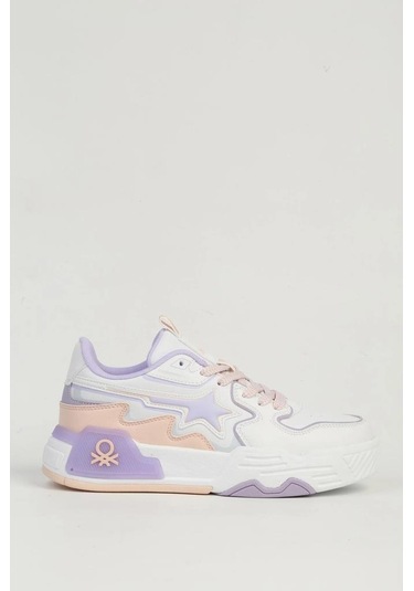 Benetton Bnı-11512 Kadın Sneaker Ayakkabı Beyaz Pudra 36-40 Beyaz - Pudra