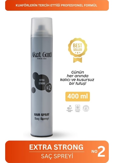 Akat Gardi Saç Spreyi Extra Strong No:2 Gri 400 Ml