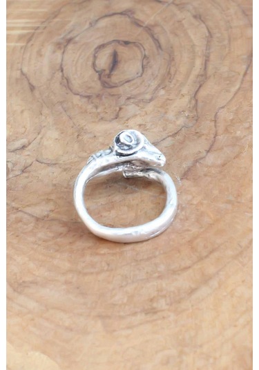 Keçi Figürlü Gümüş Renk Ayarlanabilir Erkek Yüzük Gümüş