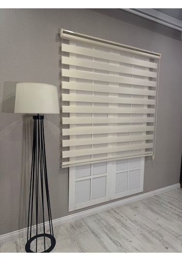 Donatti Bambu Zebra Stor Güneşlik Perde Krem Krem