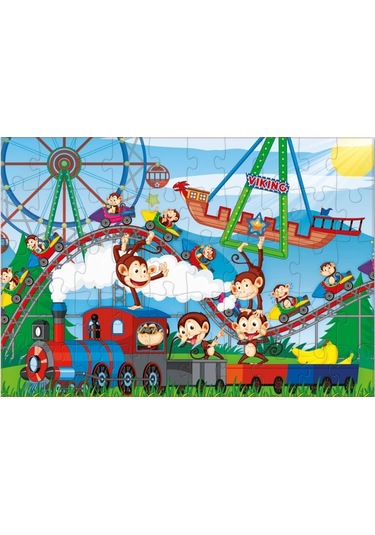 Star Puzzle 2x50 Parça Çocuk Puzzle - Maymun Lunaparkı 1 Adet