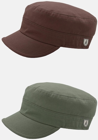 Erkek Fidel Castro Şapka 2'li Kep Rozet Detaylı Kasket - Kahve/rengi - Haki Haki - Kahverengi
