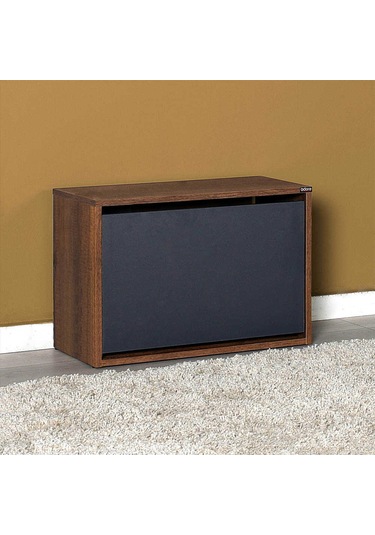 New Step Oturaklı Ayakkabılık - Oslo Ceviz-Antrasit Ceviz