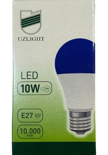 Uzlight 10w 75w 11000k Mavi Işık E27 Duylu Led Ampul 8 Adet