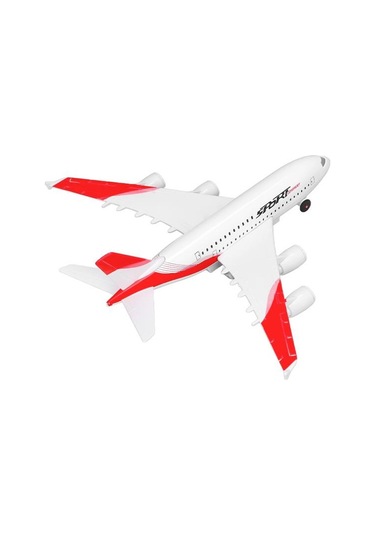 Ctoys Çek Bırak Metal Yolcu Uçağı Işıklı Sesli Kırmızı A3806a