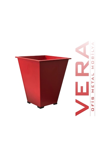 Verametal Çöp Kutusu Kırmızı / Kırmızı