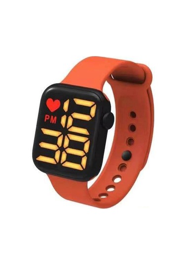 Tenfowee Xr4563 Spor Led Saat - 50m Su Geçirmez, Gece Işığı, Tarih/ay Gösterimi, 24 Saatli, Uzun Pil Ömrü, Tpu Kordon - Turuncu