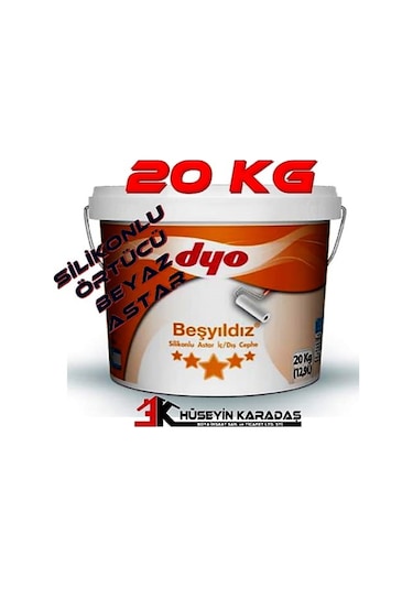 Dyo Beşyıldız Silikonlu İç Dış Cephe Astarı Beyaz 20 Kg (507199585)