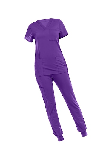 Suntek Çok Cepli V Yaka İş Elbisesi Ile Nefes Xl-menekşe