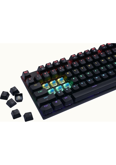 Qpart MECH-2000 Blue Switch Bilek Destekli Rgb Kablolu Mekanik Klavye