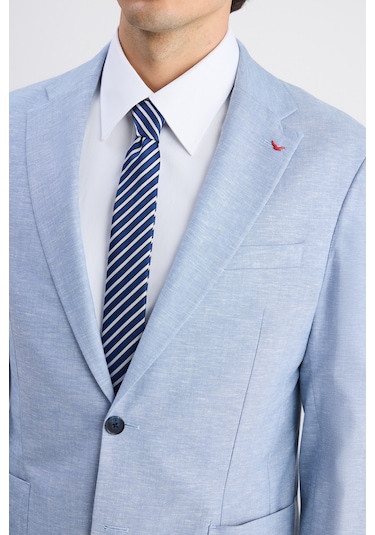 D's Damat Ds Damat Slim Fit Mavi Düz Kumaş Ceket 6hf044700436m 701
