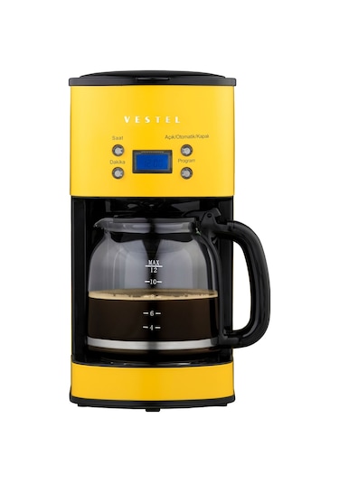 Vestel Retro Sarı Filtre Kahve Makinesi