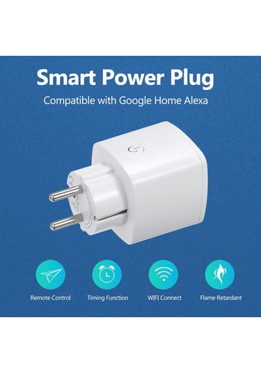 Springsun Akıllı Prizi 16a, Enerji Ölçüm Özelliği, Aı Ses Ve Uzak Kontrol, Tuya Wifi, Avrupa Standartı