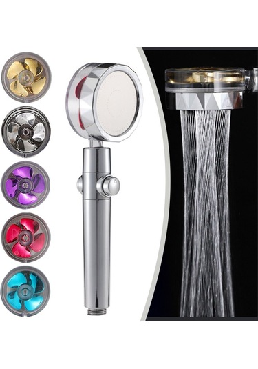 Pervaneli Duş Başlığı 360 Derece Dönebilen Aç Kapa Su Tasarruflu Diğer