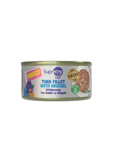 Supreme Cat Purrfect Tiftiklenmiş Ton Balıklı Ve Midyeli Yetişkin Kedi Konservesi 70 Gr