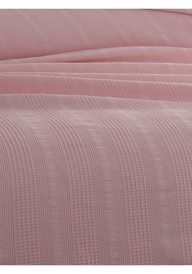 Çift Kişilik Waffle Pike 210x230cm, %100 Pamuk, Petekli Pike Pudra