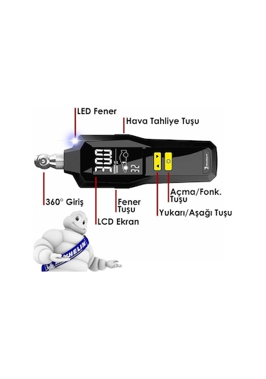 Michelin  Mc12295 99psı Dijital Lastik Basınç   Ölçer