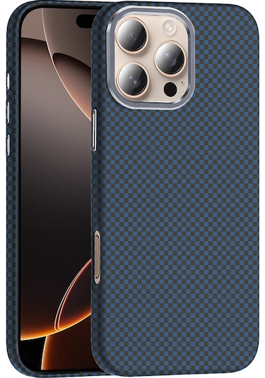 İphone Uyumlu 16 Pro Max Kılıf M-safe Şarj Özellikli Karbon Fiber Görünümlü Gros Kılıf