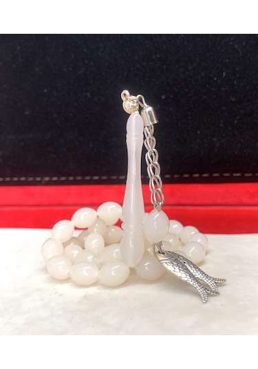 Tesbihci Kırık Beyaz Beyzi Model Sıkma Toz Kehribar