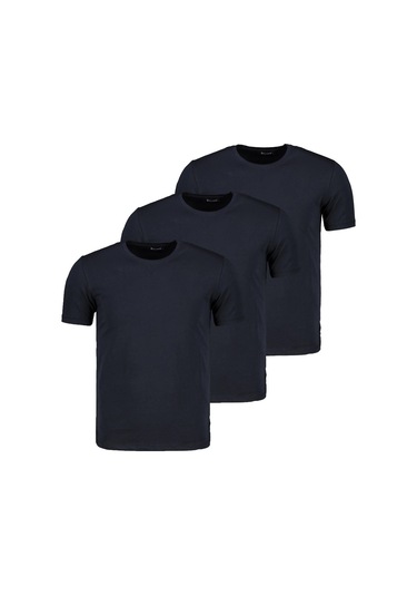 Üçlü Set T8569 Dewberry Bisiklet Yaka Erkek T-shırt-koyu Lacivert-koyu Lacivert-koyu Lacivert Koyu Lacivert-koyu Lacivert-koyu Lacivert