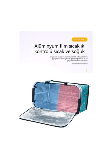 Lıcorıce Katlanabilir Kamp Taşınabilir Buz Torbası Yalıtımlı Öğle Yemeği Kutusu, Açık Saklama Sepeti Mor