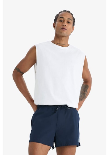 Defacto Defactofit Andy Baskılı Esnek Dokulu Kısa Boy Sporcu Deniz Şortu B5987ax25hsnv146 Lacivert