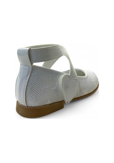 487 Kız Bebek Babet Beyaz Rugan