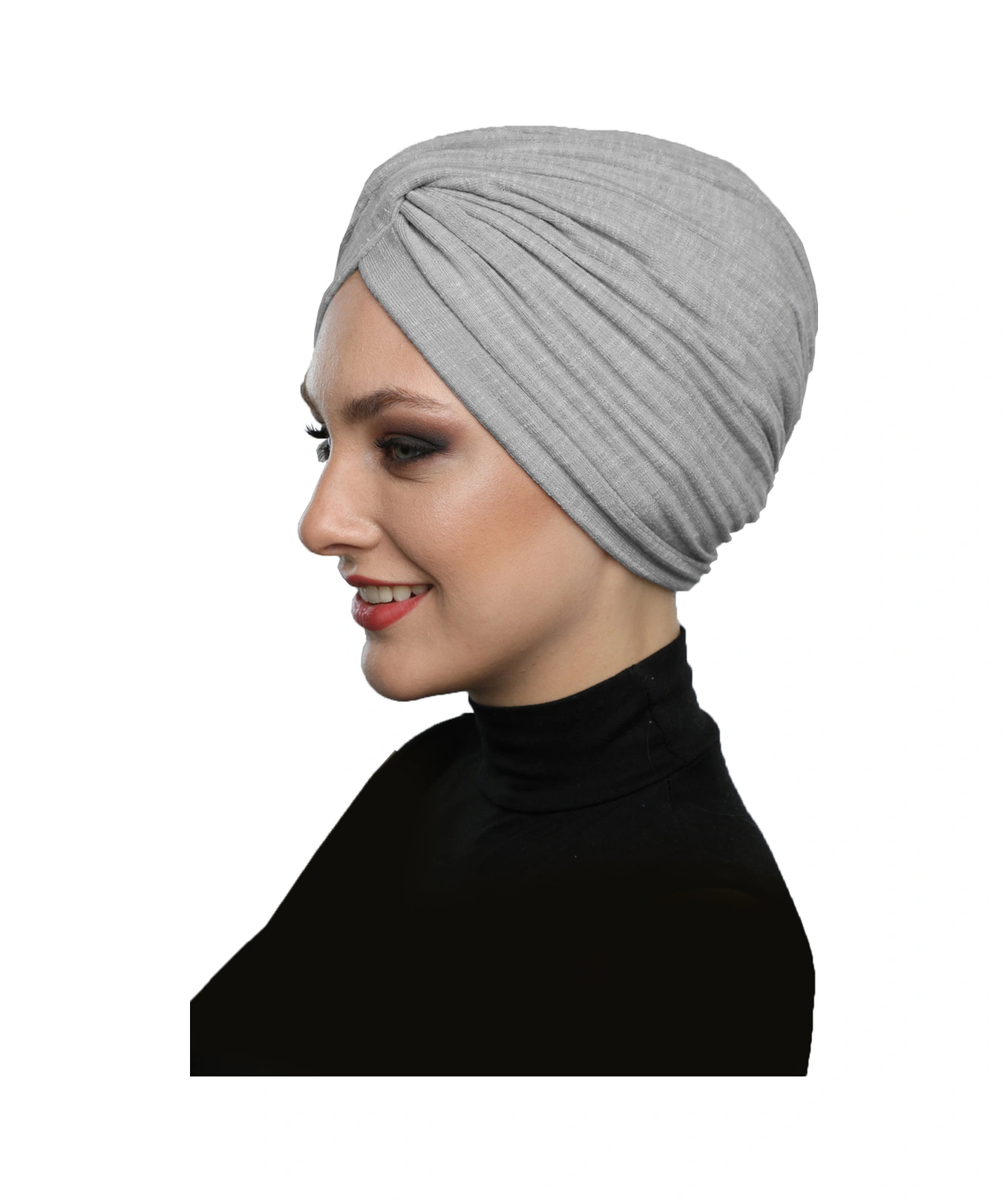 Çapraz Penye Astarlı Bulut Grisi Hazır Türban Bonesi Gri