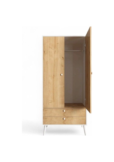 Floradesign Riva Elbise Dolabı / Iki Kapaklı Çekmeceli Dolap / Gardırop