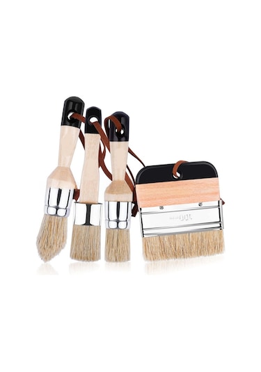 Youtek Möbel Boyama Ve Misketleme İçin 1 İnç Siyah Domuz Tüy Wax Fırça - Hassas Uygulama, Kaliteli Chalk Paint Fırçası