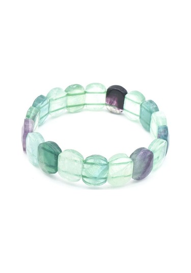 Murty99 Oval Kesim Hakiki Florit Taşı Bileklik Yeşil