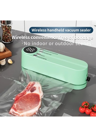 Honeybeeshop Beyaz Taşınabilir Usb Şarj Edilebilir Vakum Makinesi Çok Fonksiyonlu Otomatik Gıda Vakumlama 1200mah Lityum Pil Mutfak Ve Piknik İçin