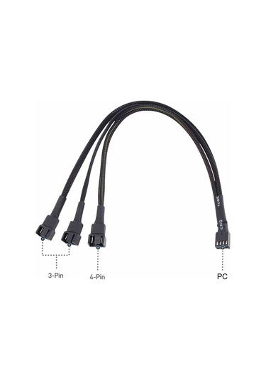 1 To 3 Çoğaltıcı 25cm Fan Uzatma Kablosu Y Tip 4 Pin 3 Pin Bilgisayar Kasa Anakart Ekran Kartı Soğut