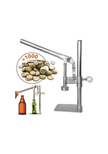 Soda Gazoz Kapağı Kapatma Makinesi Şişe Kapatma Aleti 1000 Kapak Gümüş