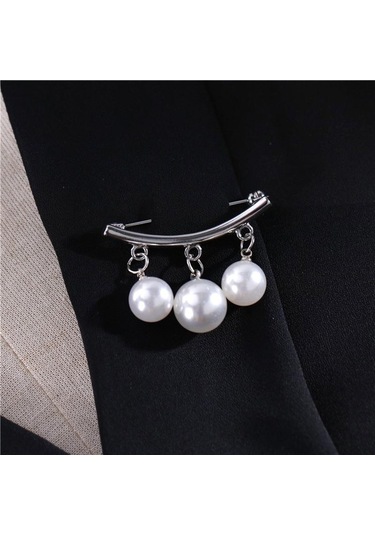 Kore Basit İnci Sevimli Broş Kadın Aksesuarları Kpop Kadınlar İçin Broşlar Pins Emaye Pin Takı Gümüş