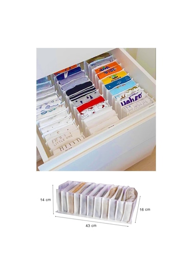 Akordiyon Çekmece Düzenleyici Organizer 11 Gözlü Beyaz