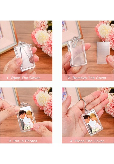 Gatherco Resimli Anahtarlıklar Fotoğraf Çerçevesi Anahtarlık Kolye Fotoğraf Hatırası Dekoratif Toka Kendin Yap Hediye Anahtarlık