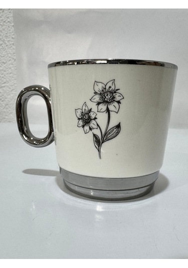 Acar Adora Kupa Gri Çiçek Desen Karma Desen Çok Renkli