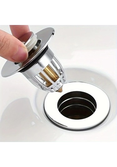 Trendooze Gaojunshop01 Silvery 1 Adet Parlak Zıplayan Lavabo Tıkacı - Dayanıklı Su Stoperi, Modern Tasarım